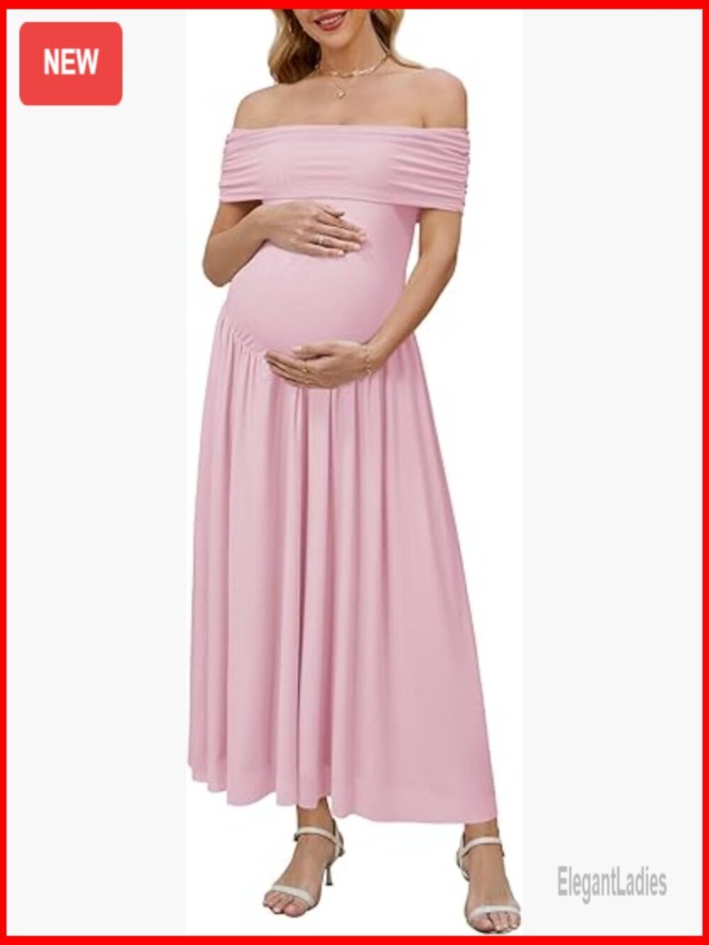 Off The Shoulder Mesh Maxi Maternity Dress for Photoshoot Formal